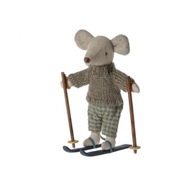 [P-447] Maileg Winter Mouse With Ski Set - Big Brother