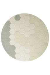 [P-1207] Alfombra lavable Honeycomb Blue Sage