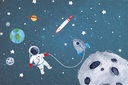 Papel Tapiz Espacio en Acuarela con Astronauta y Meteorito