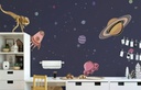 Papel Tapiz Espacio Cartoon en Acuarela con Planetas