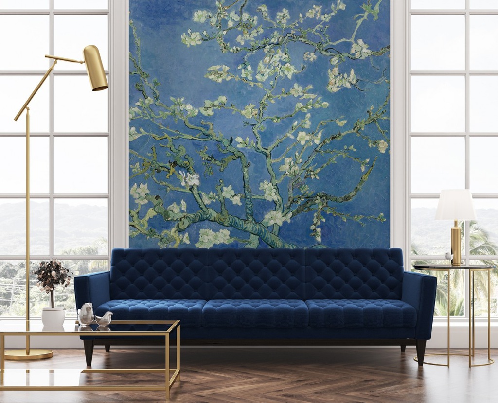 Papel Tapiz  - Van Gogh  Flor de Almendro - Azul