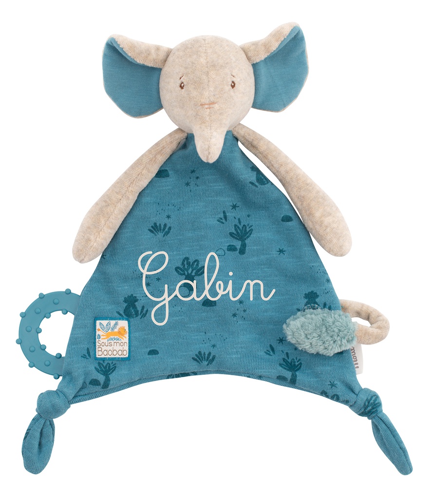 Elephant Doudou with Soother Holder - Sous mon Baobab