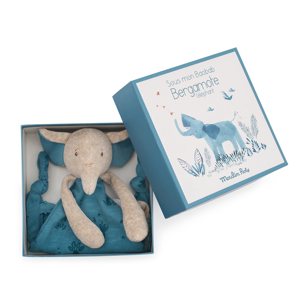 Elephant Doudou with Soother Holder - Sous mon Baobab