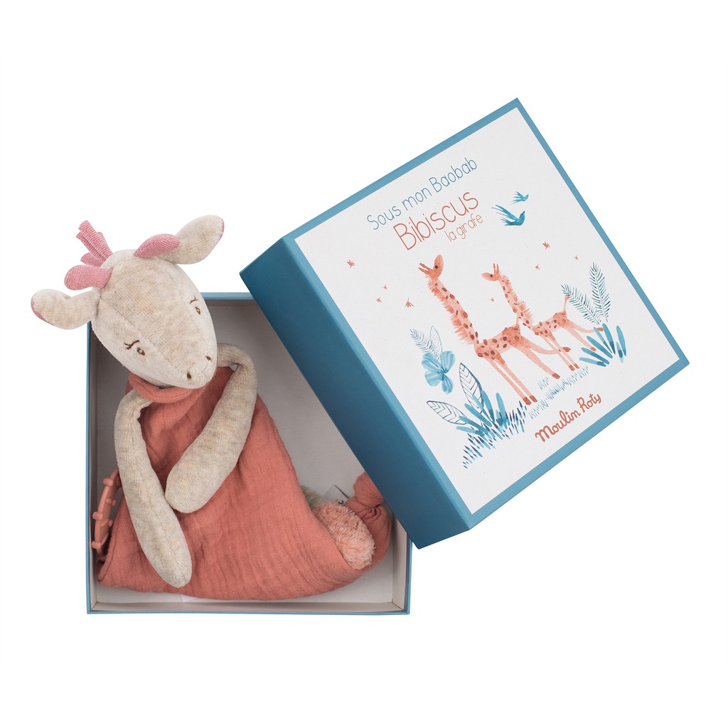 Giraffe Doudou with Soother Holder - Sous mon Baobab