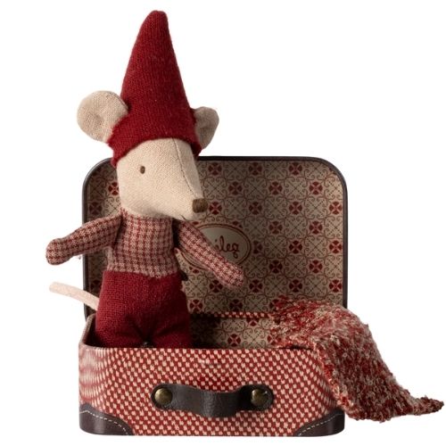 Maileg Christmas Mouse Baby in Suitcase