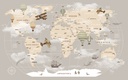 Papel Tapiz  - Mapa del Mundo Niños con Globos de Aire
