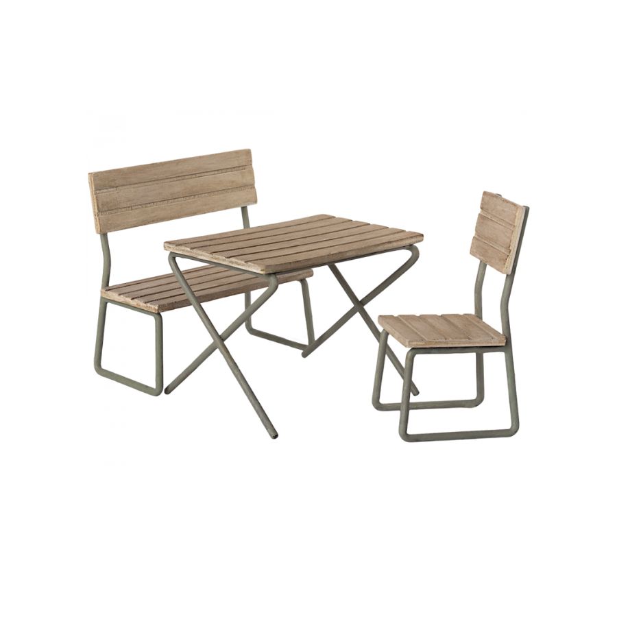 Maileg Garden Set Table With Chair and Bench