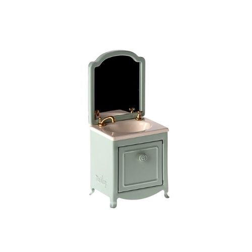 Maileg Sink Dresser W. Mirror Mouse - Mint