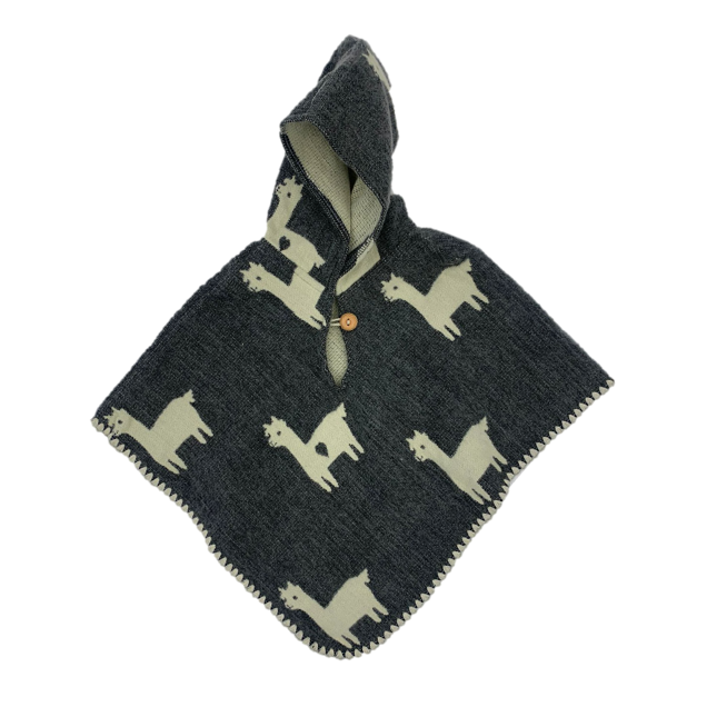 Poncho Llamas Gris