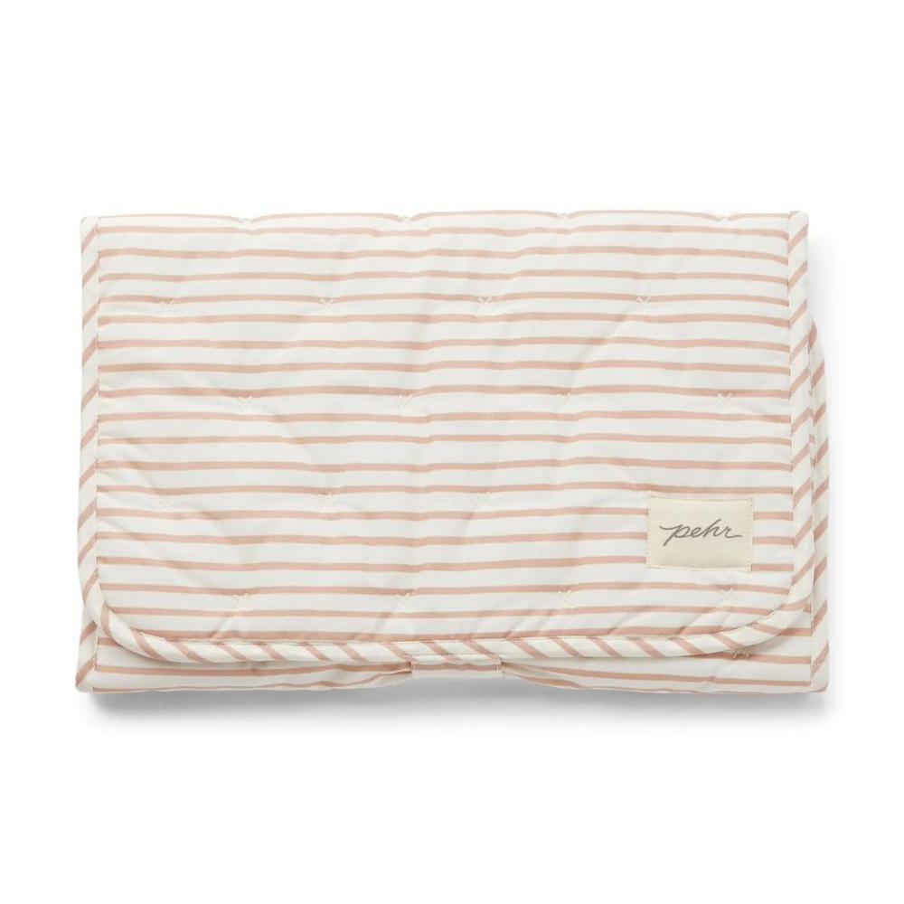 Striped On the Go Portable Changing Pad - Rose Pink