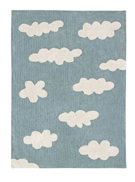 Alfombra Lavable Clouds Azul Vintage