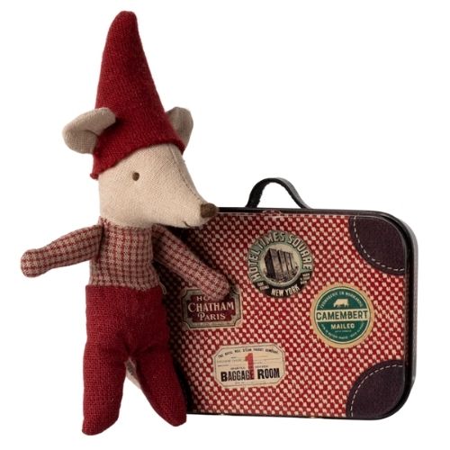 Maileg Christmas Mouse Baby in Suitcase