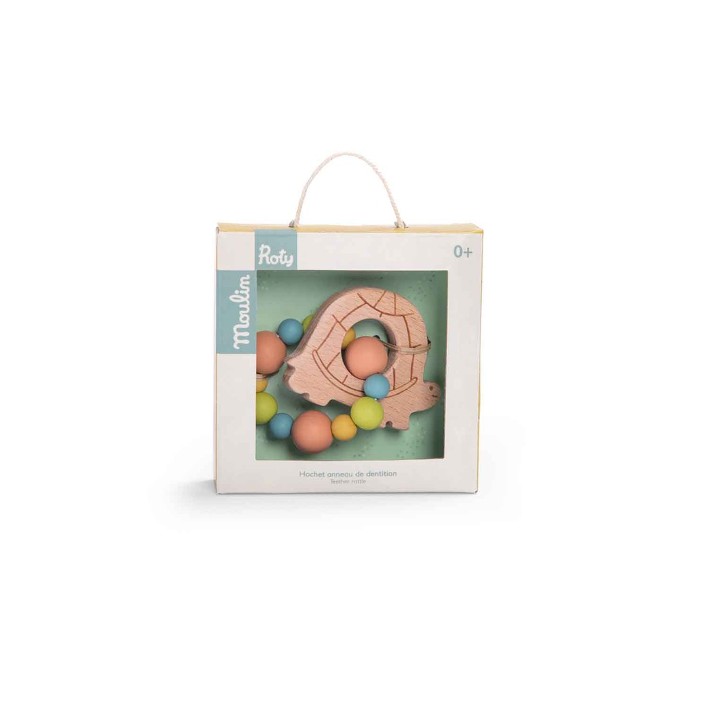 Turtle Teething Ring Rattle - Trois Petits Lapins