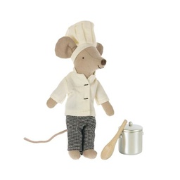 [P-660] Maileg Chef Mouse w. Soup Pot and Spoon