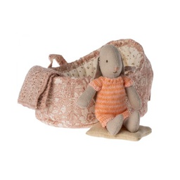 [P-438] Maileg Bunny In Carry Cot - Micro